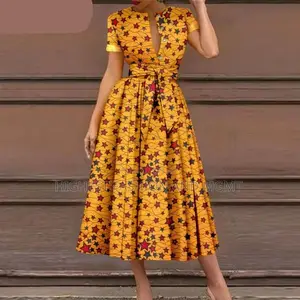 Short Sleeve High Waist Print Outfit