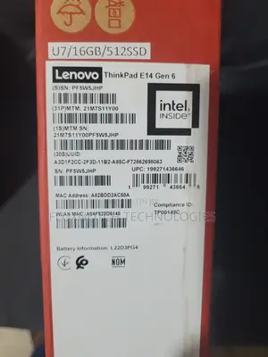 New Laptop Lenovo ThinkPad E14 Gen 6 16GB Intel Core Ultra 7 SSD 512GB