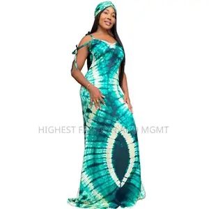 Adire Sleeveless Long Gown