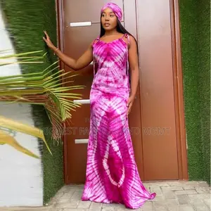 Adire Sleeveless Long Gown