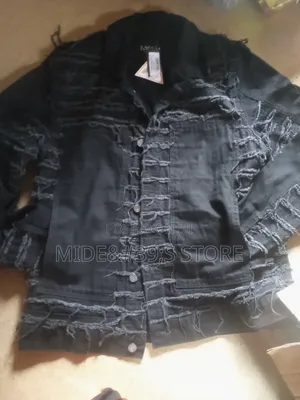 Boohooman Crazy/Distressed Black Denim Jacket