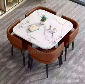 Generic Cube Elite Dining Set, With a White Marble-Effect