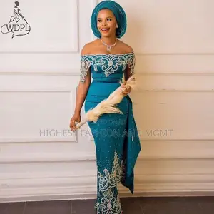 African Off the Shoulder Beaded Dress