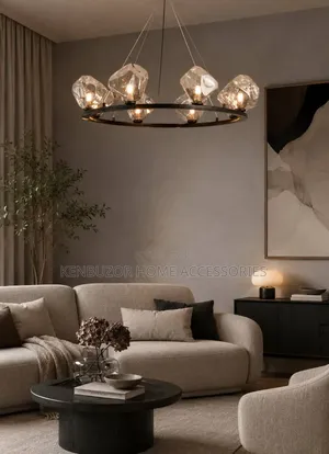 8 Head Crystal Pendant Round Chandelier