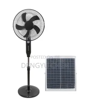 Solar Power 16 Inch Rechargeable Standing Fan With Solar , Day Night