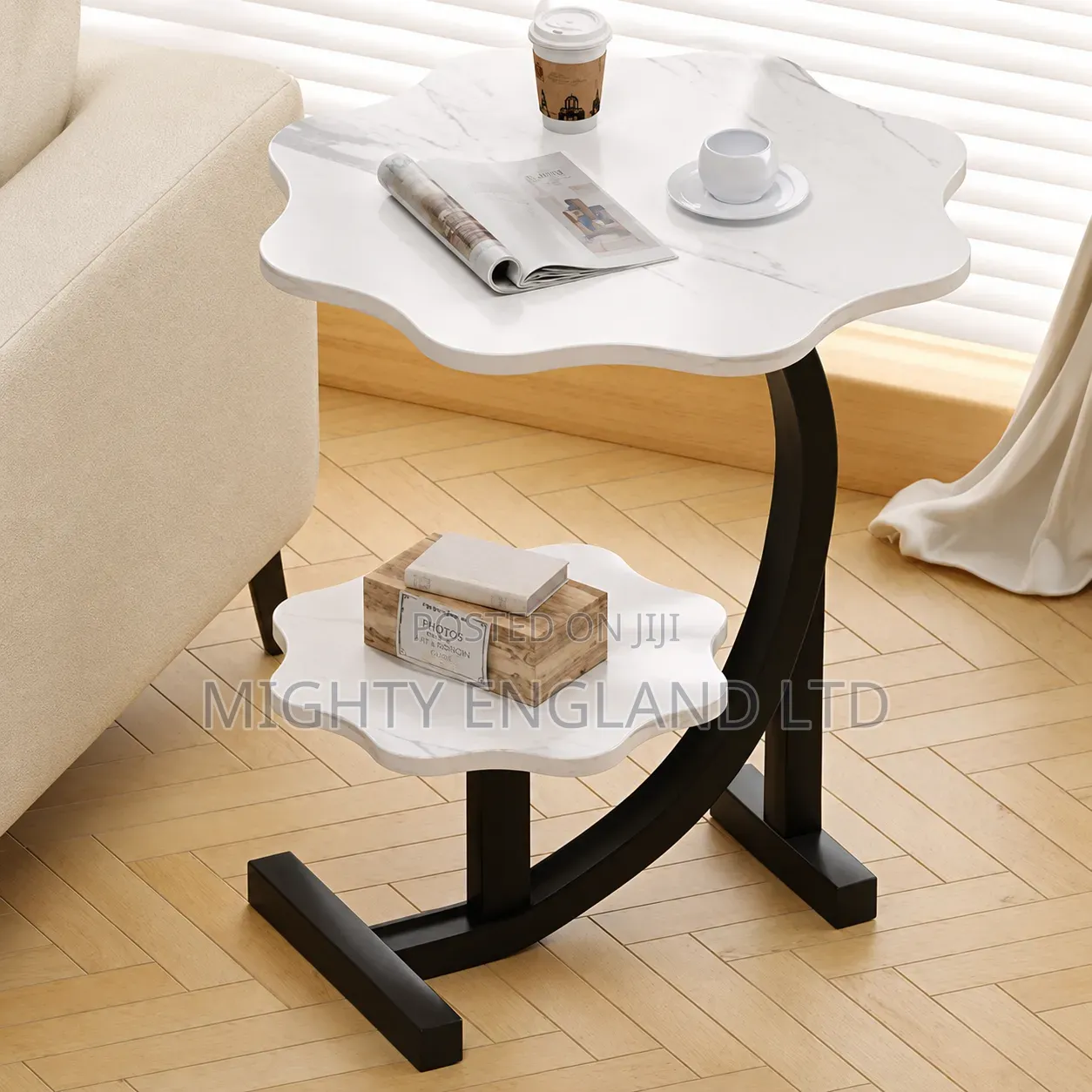 2-Tier C-Shaped Side Table