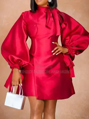 Fit and Flare Lantern Sleeve Dress