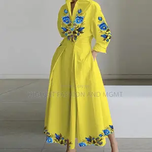 Long Sleeve Pockets Big Hem Dress