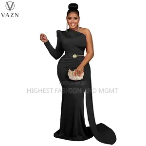 High-End Full Sleeve One Off Shoulder Mermaid Dress