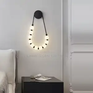 Creative Designer Pearl Necklace Luxury Wall Light 