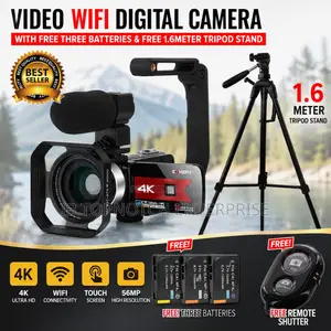 Shoot Like a Pro With Wifi Camera + Free 3 Batteries Tripod Stand