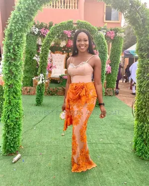 African Lace Party Dress