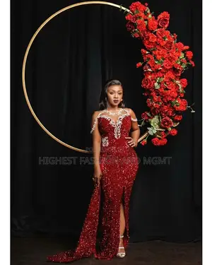 Sequins Africa Front Slit Dress
