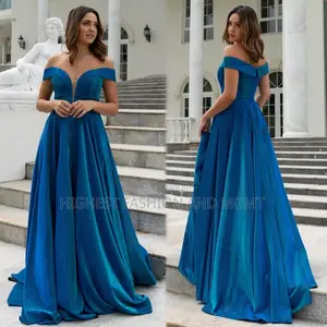 Long African Velvet Off Shoulder Gown