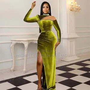 African Velvet Bodycon Gown