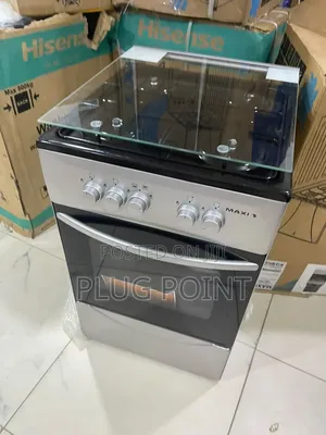 Maxi 50x50 Four Burner Gas Cooker With Durable Black Grey Body