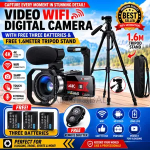 Crystal-Clear Wifi Videos Anywhere –With Free 3batteries 1.6m Tripod