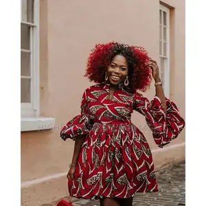 African v-Neck Dress