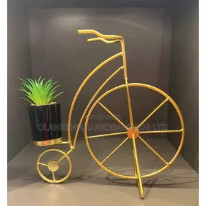 Tabletop Artificial Gold Stand With Flowers