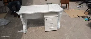 White Office Metal Legs Table Size 1.2 Meters