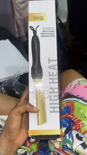 Professional High Heat Electric Hot Comb – Gold Ceramic Hair Straighte