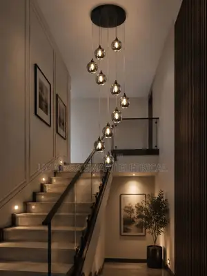 Nordic Stair Chandelier for Duplex Loft Apartment Mid Floor Hall Villa