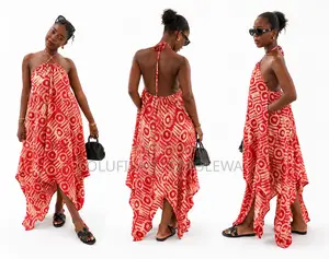 Adire Crepe Backless Dress