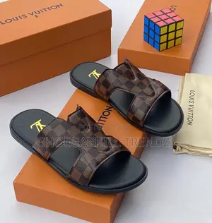 Premium Lv Patterned Slippers | Luxury Comfort Iconic Style