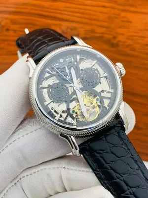Patek Philippe Quality Luxury Chronograph Genuine Leather Wristwatch