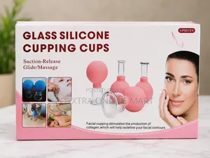 4-Piece Glass Silicone Cupping Cup Set Anti-Aging Vacuum Suction Cups