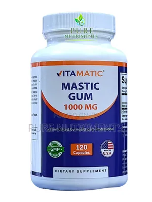 Vitamatic Mastic Gum 1000mg 120 Capsules for Peptic Ulcer H.Pylori
