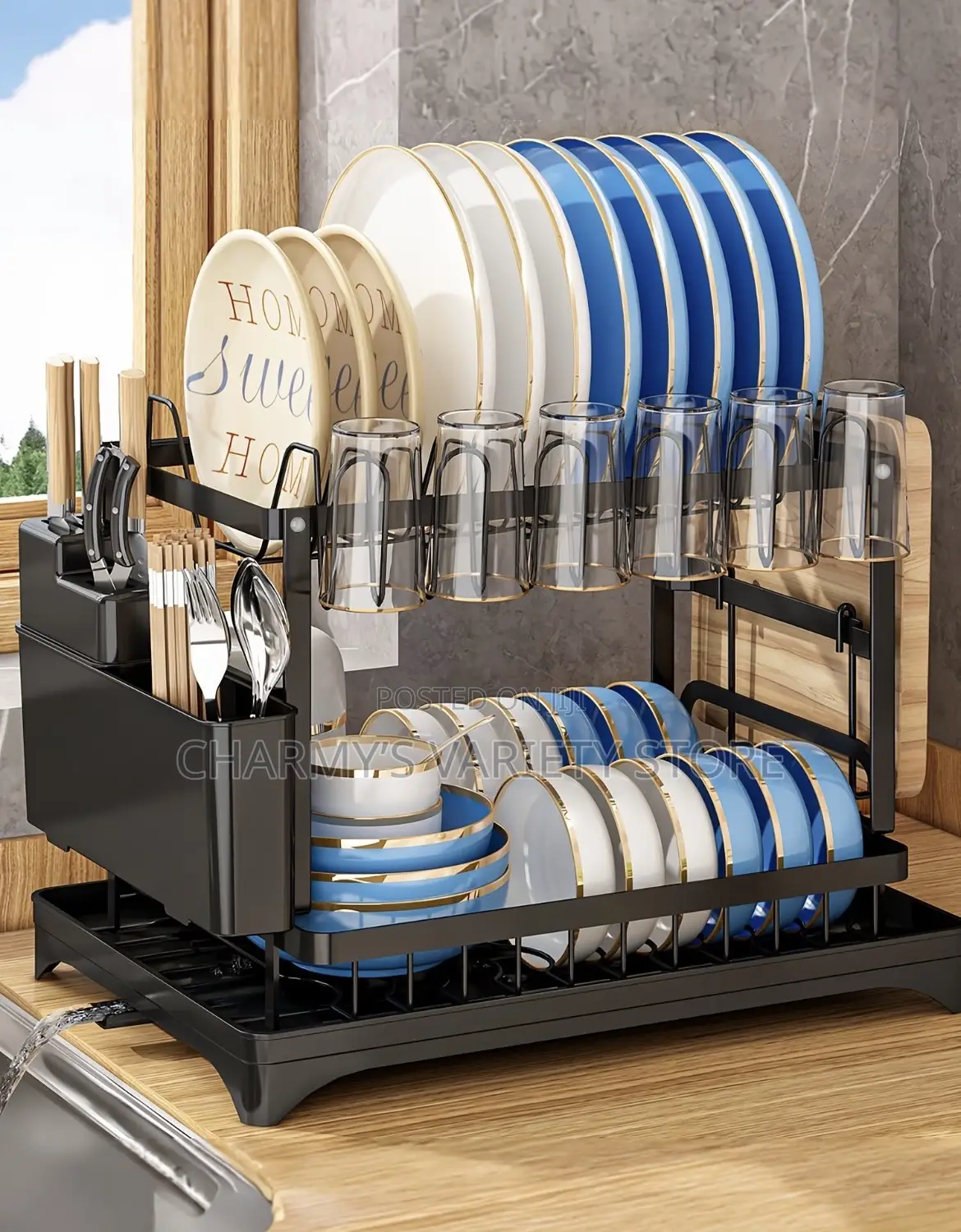 Double Layers Plate Rack