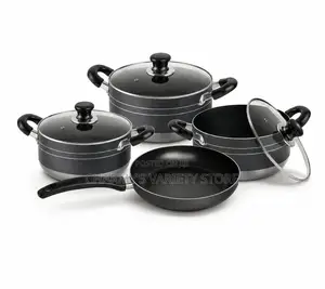 4pcs Non Stick Pot Set(3pots and 1frying Pan With a Silicone Spoon)