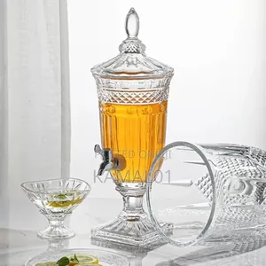 Glass Beverage Dispenser, 5l Large Glass Juice Jug