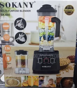 Sokany 2-in-1 5000w Commercial Blender With Grinder Sk-666