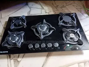 Polystar 5 Burners Tempered Glass Top Cabinet Induction Hob Gas Cooker