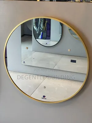 Luxury Round Wall Mirror With Gold Frame – Modern Decorative Mirror