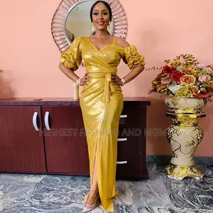 African v Neck Off Shoulder Dress