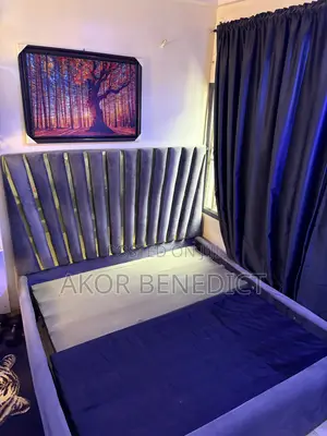 Luxury Velvet Bed Frame With Led Headboard – Used