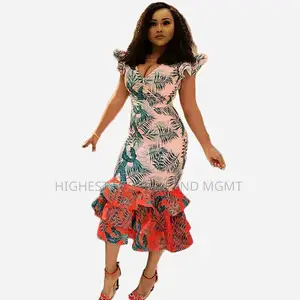 African V’Neck Bodycon Dress