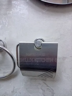 Luxury Brushed Stainless Steel Wc Roll Holder + Towel Hanger Combo