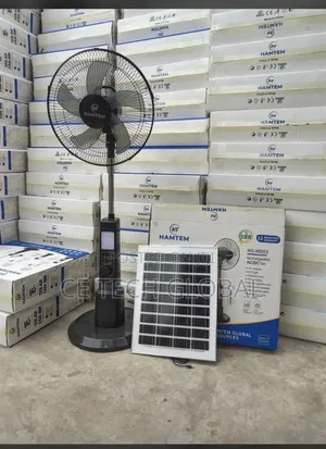 Rechargeable Solar Fan With Panel And Inbuilt Lithium Battery - Hamtem
