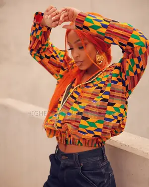 Dashiki Long Sleeve Print Crop Top