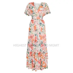 Floral Chiffon Ankara Dress