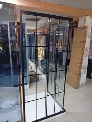  Modern Luxury Black Grid Shower Cubicle – Complete With Tray