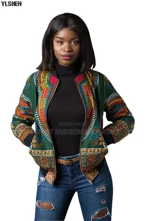 Ankara Design Zipper Long Sleeve