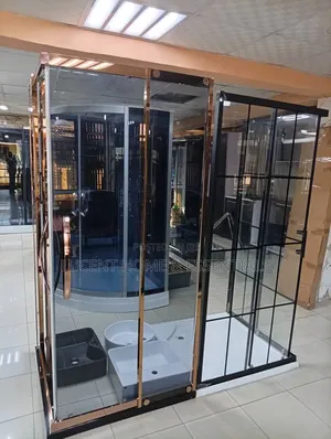 Luxury Rose Gold Frame Shower Cubicle Premium Tempered Glass Enclosure