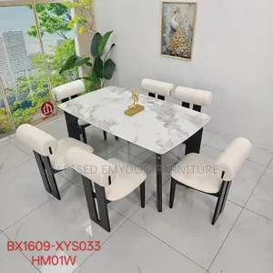 Luxury Dining Set 6 Seater With Marble Top Table