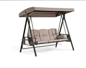 3-Seater Outdoor Swing Chair – Cushioned Garden Hammock With Canopy