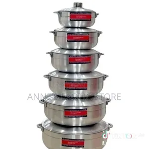 6pcs Heavy-Duty Cast Aluminum Marmite Cookware Pot Set